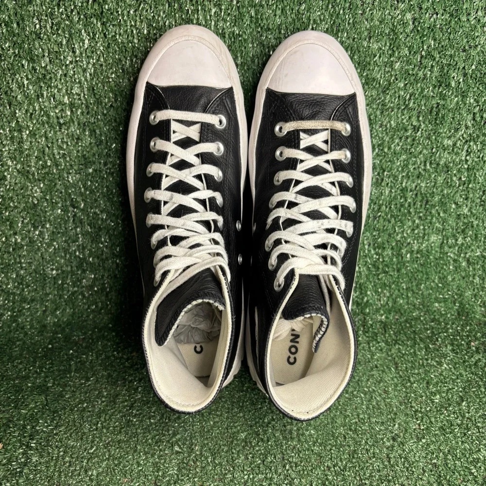Converse Lugged 2.0 Leather High Top Chunky Sneaker Black Mens 9.5 Womens 11.5
